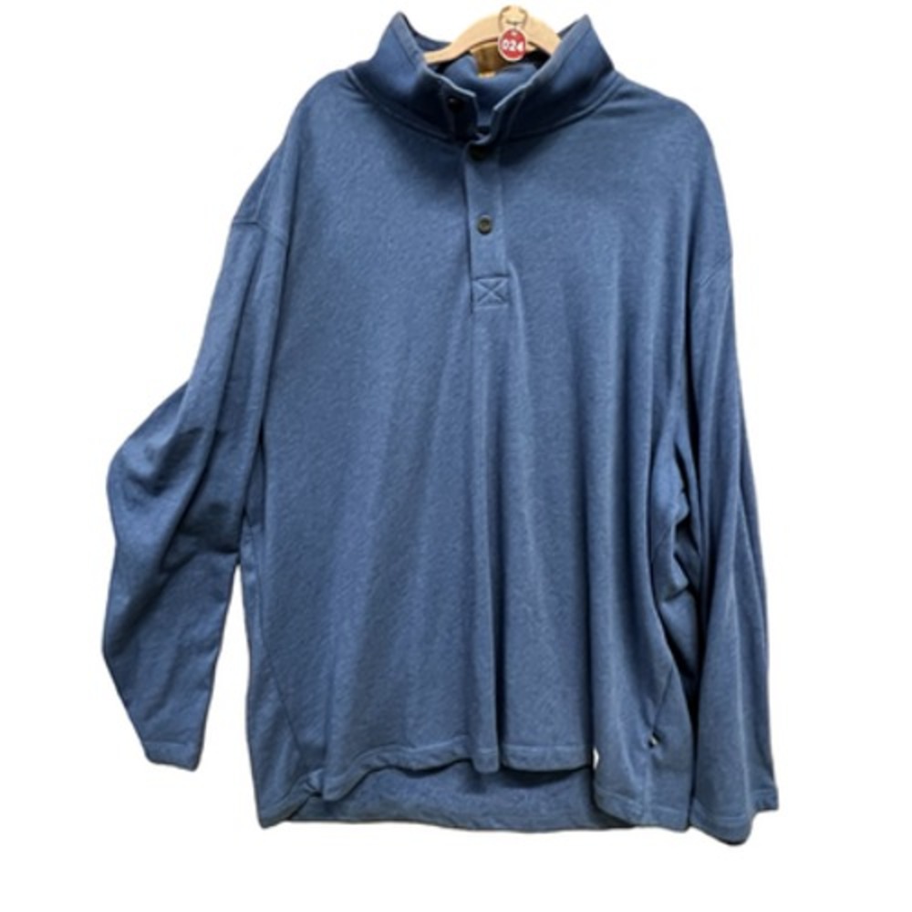 Nautica Jeans‎ Co Blue Mock Neck Snap Pullover Mens Long Sleeve Shirt 2X